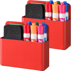Pack of 2 Magnetic Pen Holder for Refrigerator and Whiteboard Plastic Pencil Organizer Cup