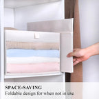 Pack of 3 Large Closet Storage Bins with Clear Window and Handles