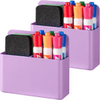 Pack of 2 Magnetic Pen Holder for Refrigerator and Whiteboard Plastic Pencil Organizer Cup