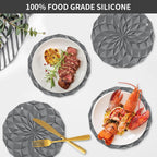 Pack of 4 Silicone Trivet Mats 7.4 Inch Heat Resistant Pot Holders