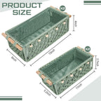 Pack of 4 Macrame Storage Baskets with Wood Handles