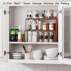 Wooden Kitchen Countertop Organizer Stackable Spice Rack Corner Shelf