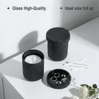 Pack of 2 Glass Apothecary Jars with Lids Bathroom Storage Canister Set