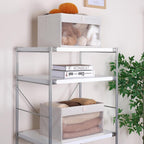 Pack of 3 Large Closet Storage Bins with Clear Window and Handles