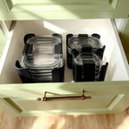 Food Container Lid Organizer 3-Piece Kitchen Cabinet Storage Rack Holds 24 Container Lids