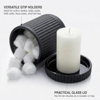Pack of 2 Glass Apothecary Jars with Lids Bathroom Storage Canister Set