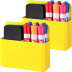 Pack of 2 Magnetic Pen Holder for Refrigerator and Whiteboard Plastic Pencil Organizer Cup