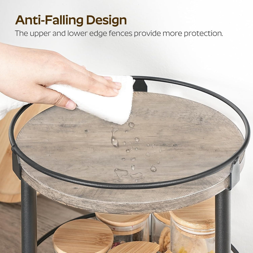 2 Tier Lazy Susan Spice Rack Organizer Rotating Turntable