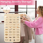 Hanging Jewelry Organizer with 80 Clear Pockets