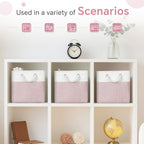 Pack of 6 Cube Storage Bins with Cotton Handles 11 Inch