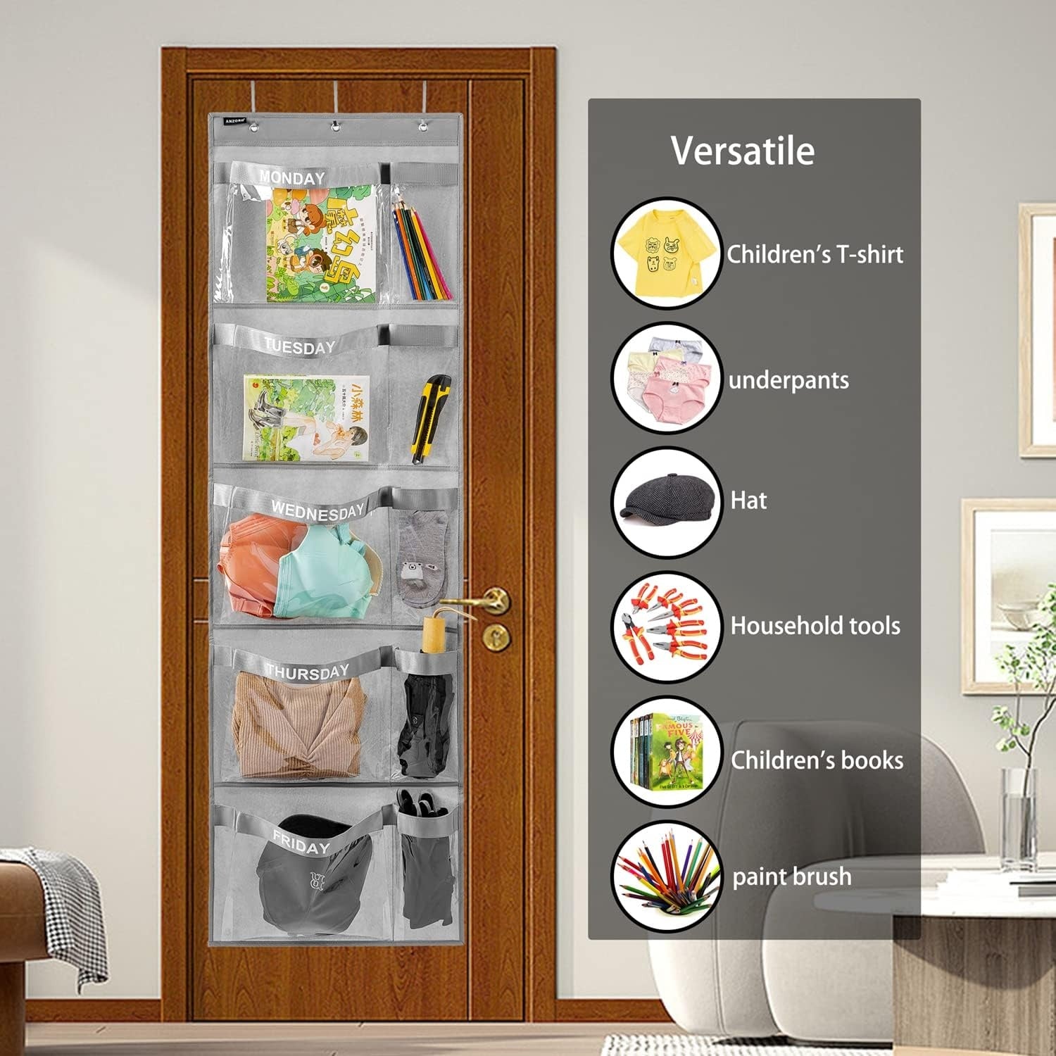 Weekly Kids Hanging Clothes Organizer