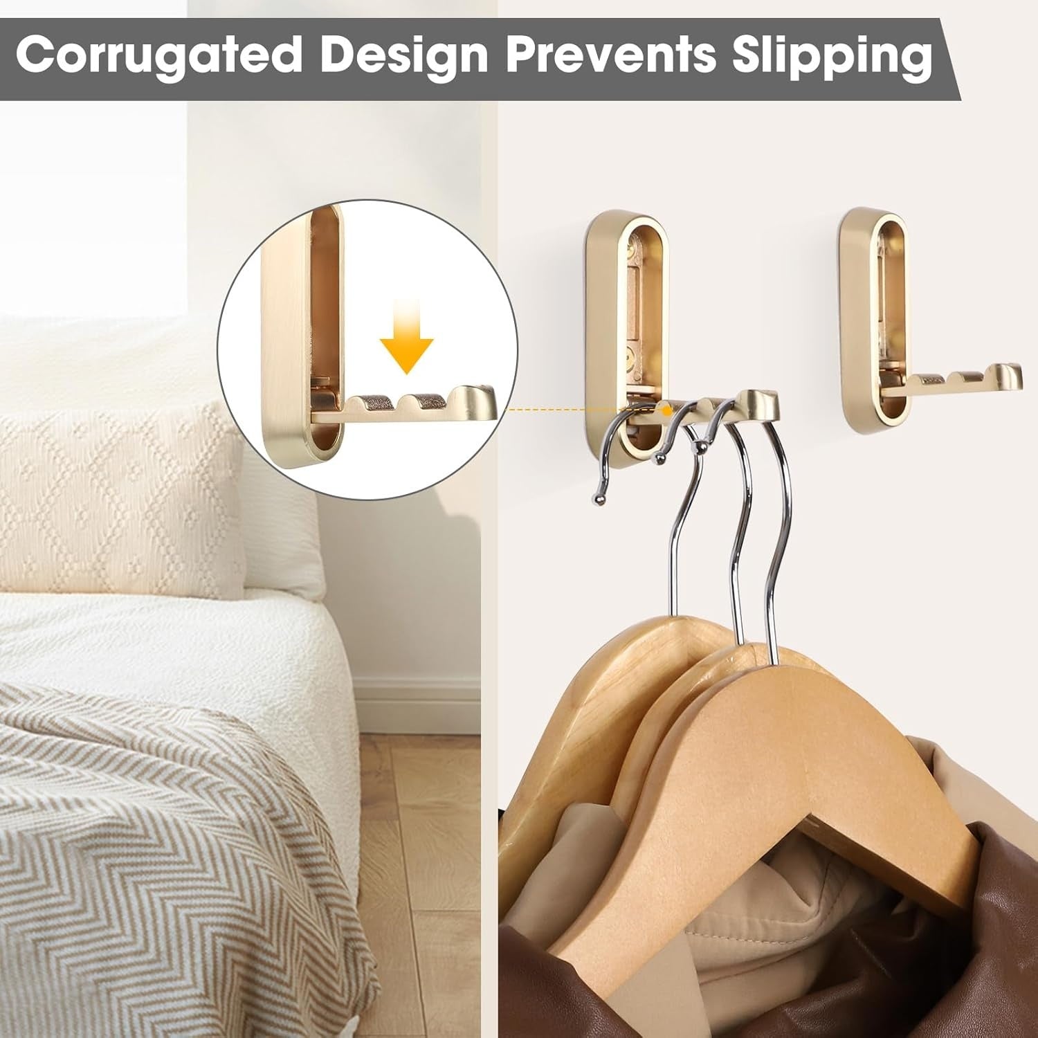 Pack of 2 Folding Coat Hooks Foldable Wall Mounted Hooks