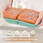 Pack of 2 Silicone Freezer Tray for Soup and Meal Prep