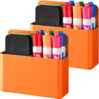 Pack of 2 Magnetic Pen Holder for Refrigerator and Whiteboard Plastic Pencil Organizer Cup