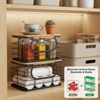 Pack of 2 Stackable Trash Bag Holder with Natural Fiber Top