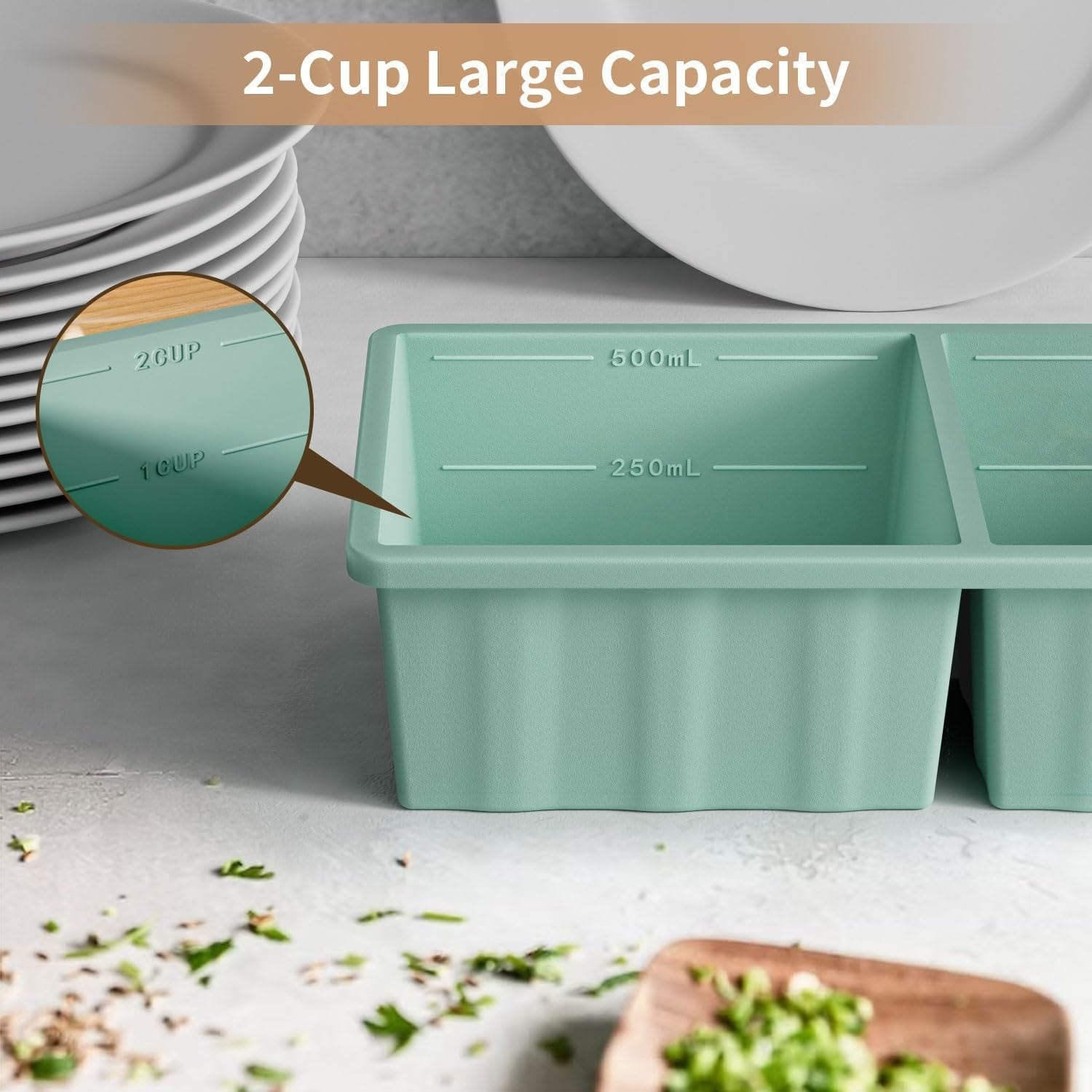 Pack of 2 Silicone Freezer Tray for Soup and Meal Prep