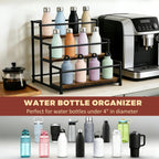 Coffee Syrup Rack Organizer Metal Bottle Holder Rustic Countertop Display Shelf