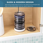 Tumbler Lid Organizer with Marble Base Vertical Cup Lid Storage Rack
