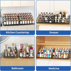 Pack of 2 4Tier Adjustable Spice Rack Organizer Set