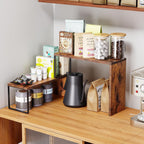 Wooden Kitchen Countertop Organizer Stackable Spice Rack Corner Shelf