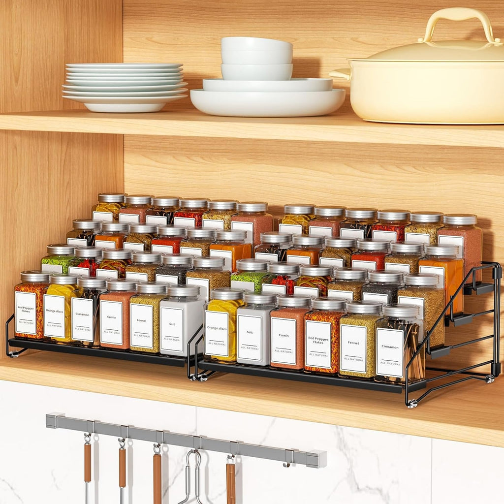 Pack of 2 4Tier Adjustable Spice Rack Organizer Set