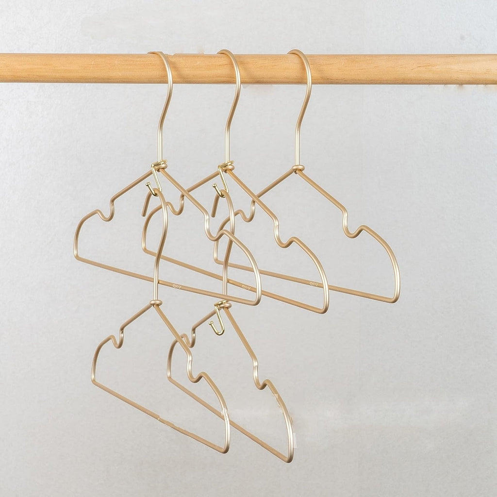 Pack of 36 Gold Metal Hanger Connector Hooks Closet Space Saving Extender Clips