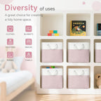 Pack of 6 Cube Storage Bins with Cotton Handles 11 Inch