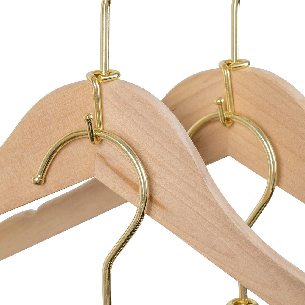 Pack of 36 Gold Metal Hanger Connector Hooks Closet Space Saving Extender Clips