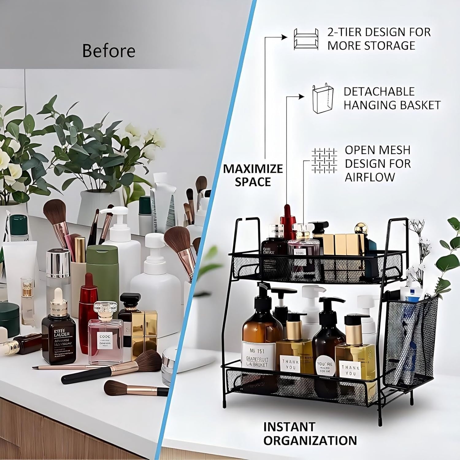 Countertop Organizer with Small Basket