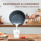 2 Qt Nonstick Saucepan with Lid Induction Compatible Small Cooking Pot