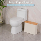 Freestanding Toilet Paper Basket with Lid