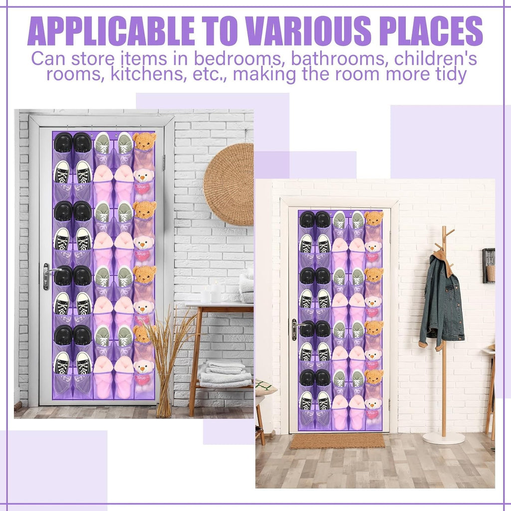 40 Pocket Over-the-Door Hanging Shoe Organizer with Non-Slip Hooks
