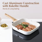 Nonstick Square Grill Pan with Pour Spouts for Stovetop