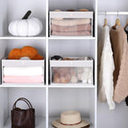 Pack of 3 Large Closet Storage Bins with Clear Window and Handles