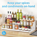 Expandable 3Tier Spice Rack Organizer for Cabinet Adjustable Spice Storage Rack