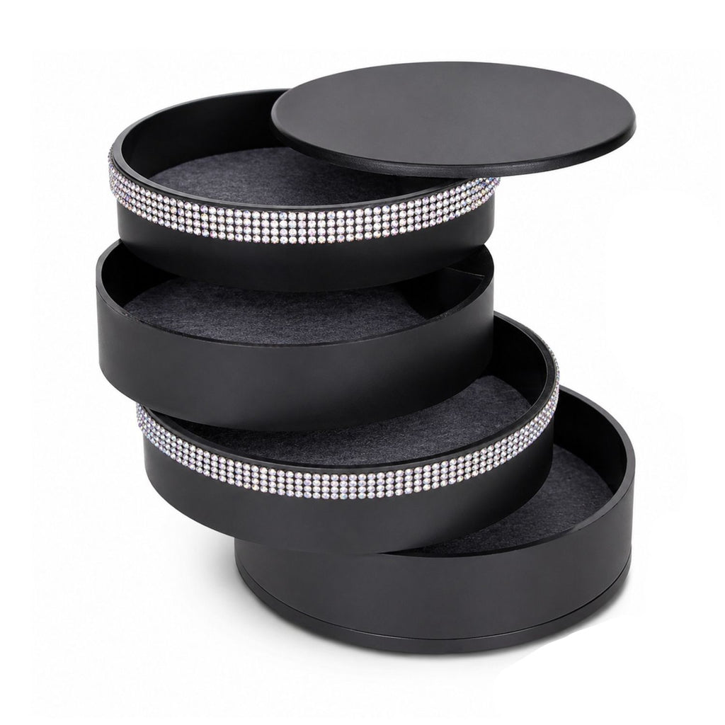 5Layer Rotating Jewelry Organizer Box with Lid