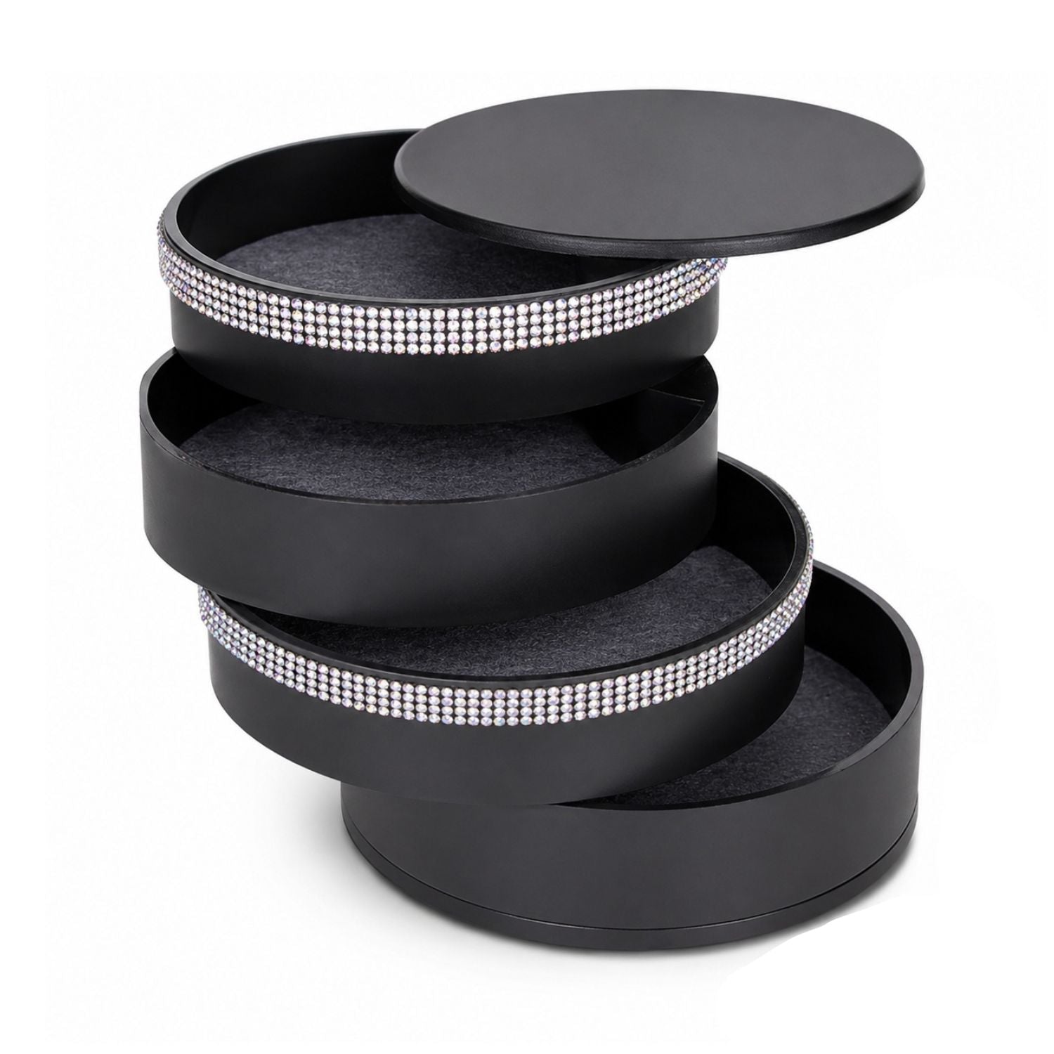 5Layer Rotating Jewelry Organizer Box with Lid