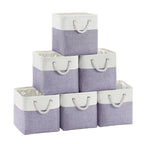 Pack of 6 Cube Storage Bins with Cotton Handles 11 Inch
