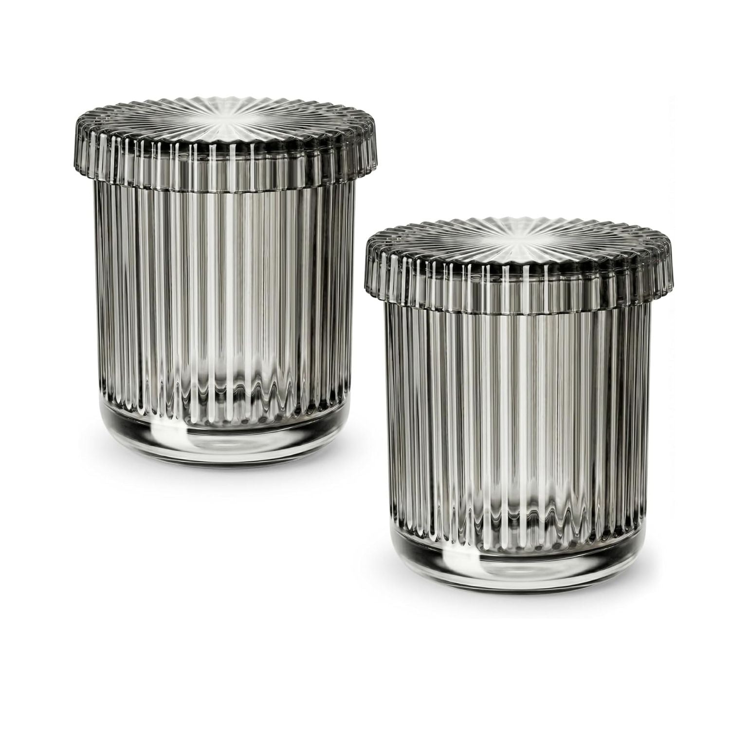 Pack of 2 Glass Apothecary Jars with Lids Bathroom Storage Canister Set