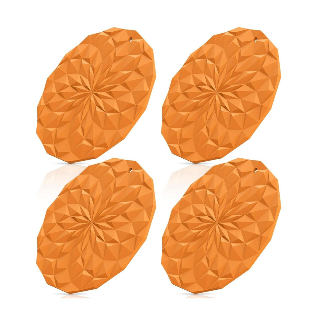 Pack of 4 Silicone Trivet Mats 7.4 Inch Heat Resistant Pot Holders