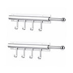 Pull Out Closet Valet Rod with 4 Hooks Black Space-Saving Organizer 12 Inch