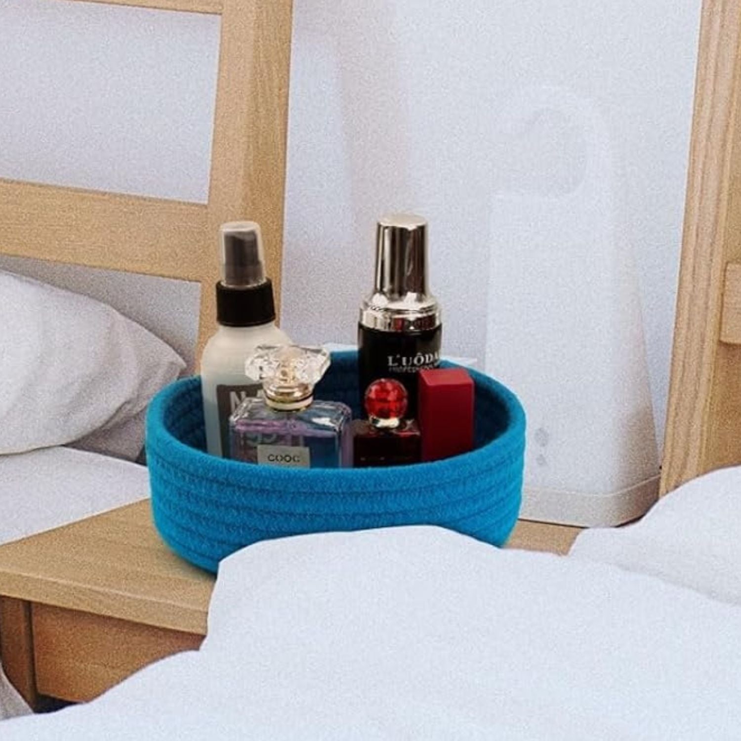 Pack of 6 Small Cotton Rope Storage Baskets Decorative Woven Organizer Bins