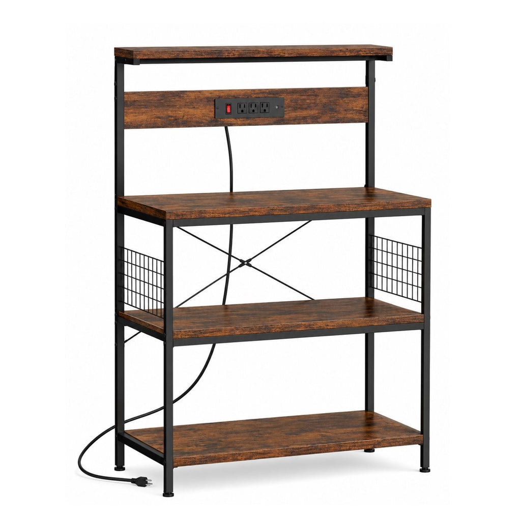 4Tier Microwave Stand Kitchen Baker’s Rack with Power Outlet