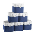 Pack of 6 Cube Storage Bins with Cotton Handles 11 Inch