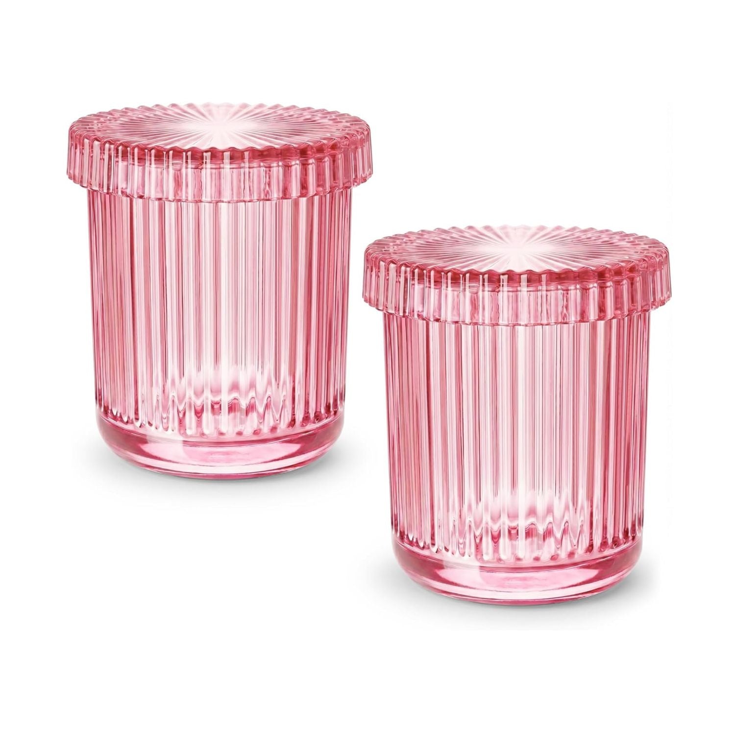 Pack of 2 Glass Apothecary Jars with Lids Bathroom Storage Canister Set