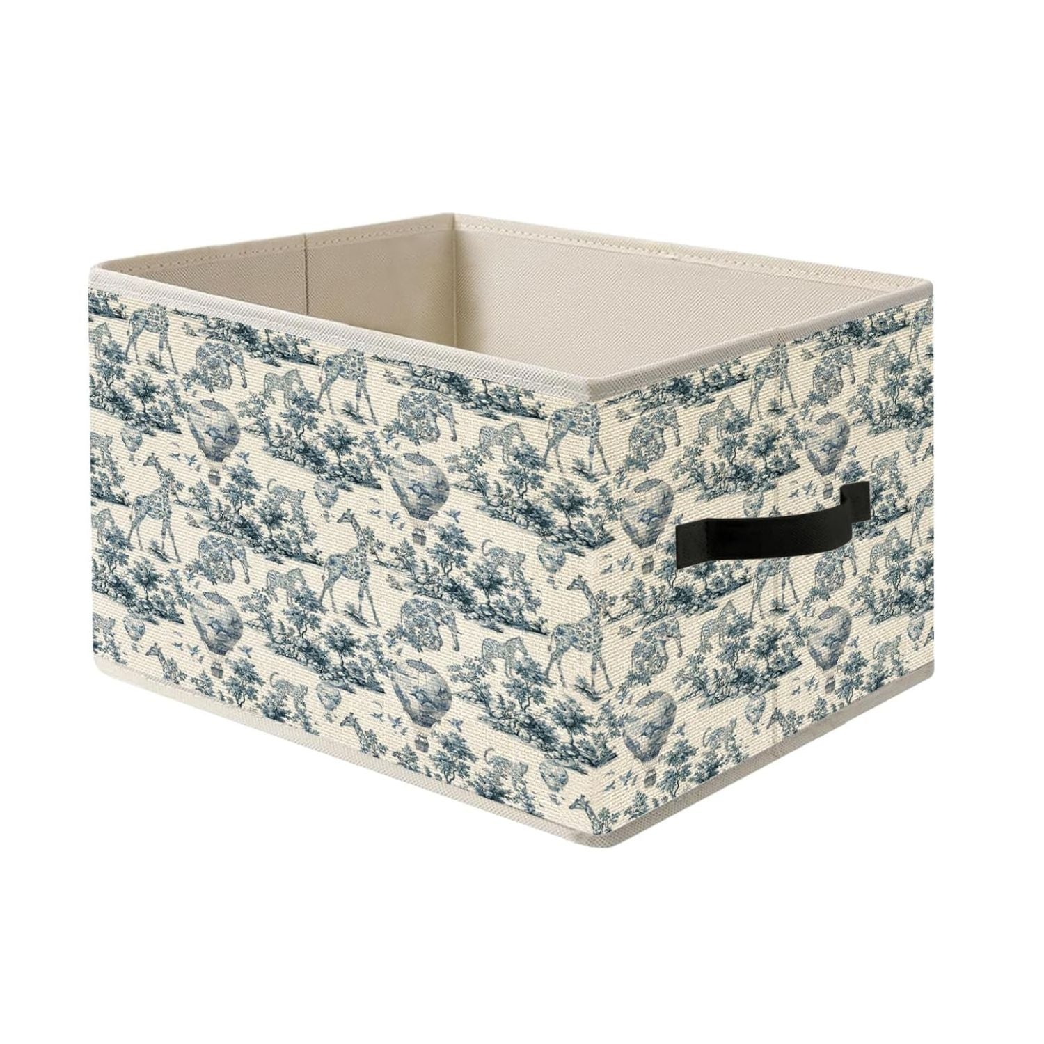 Foldable Storage Bin Box with Handles Vine Floral Organizer Basket