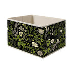 Foldable Storage Bin Box with Handles Vine Floral Organizer Basket