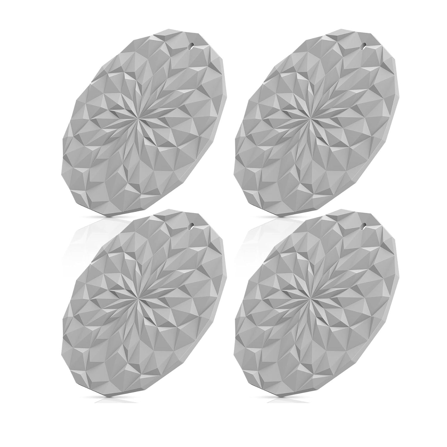 Pack of 4 Silicone Trivet Mats 7.4 Inch Heat Resistant Pot Holders