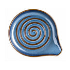 Large Ceramic Spoon Rest for Stove Top 5 Inch Heat-Resistant Utensil Holder