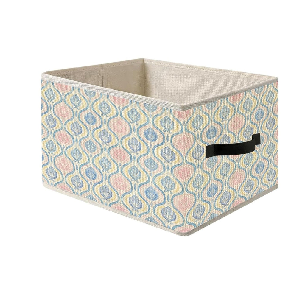 Foldable Storage Bin Box with Handles Vine Floral Organizer Basket